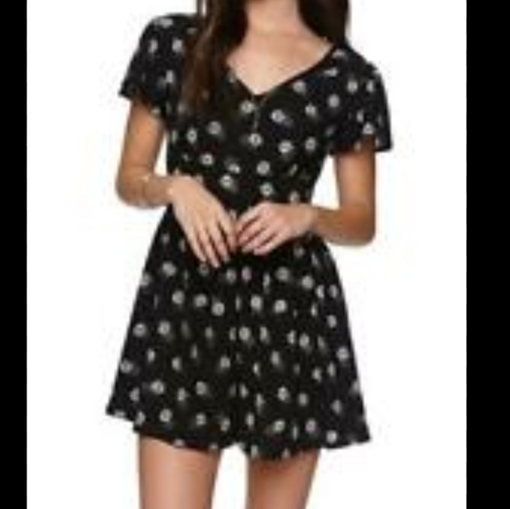 L.A Hearts Black and White Floral Romper Size S